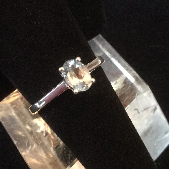Genuine Petite French Blue Topaz Ring - Picture 1 of 8